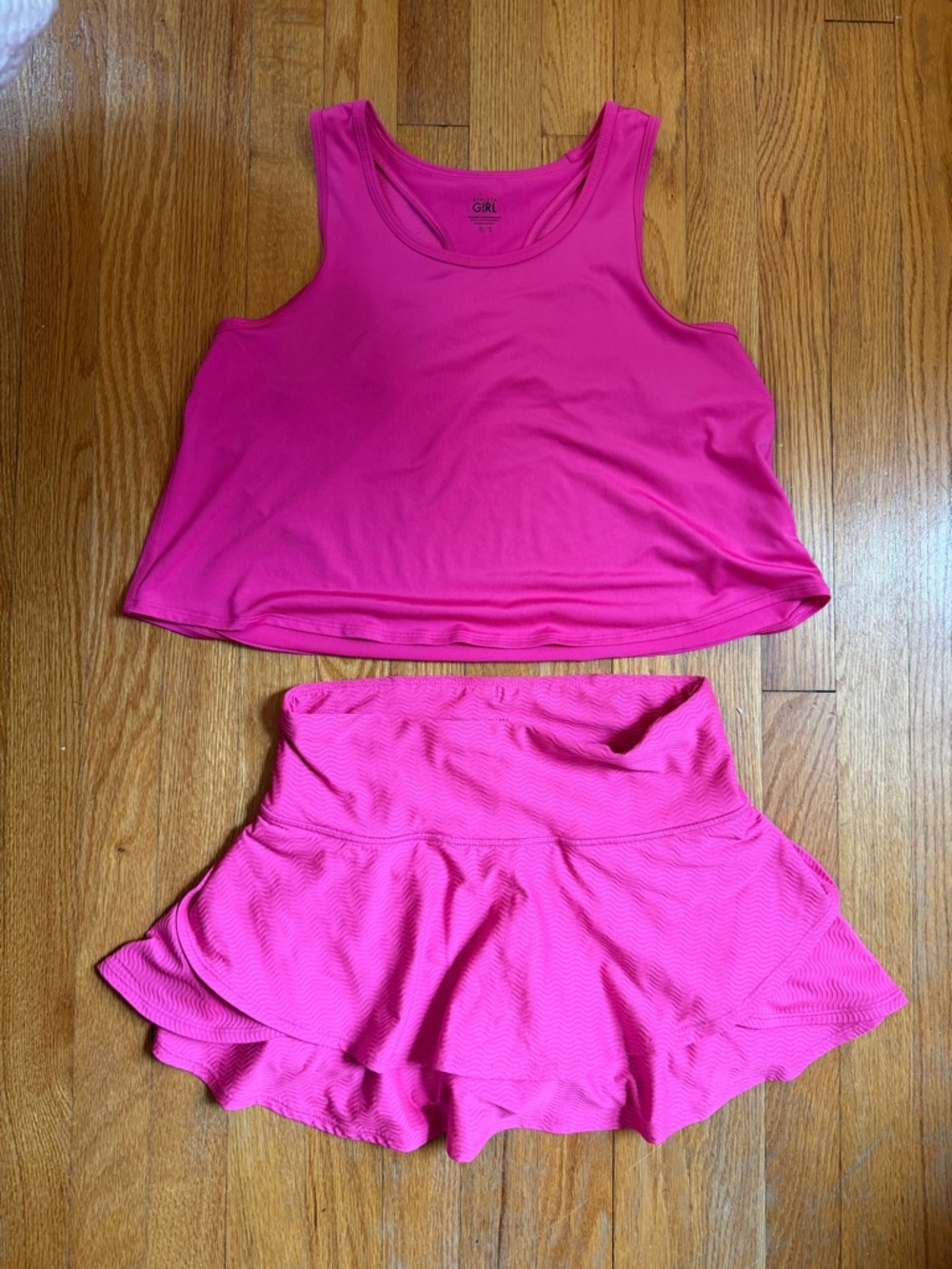 Athleta Girl Serve Skort skirt/shorts and racerback tank XL PiNk